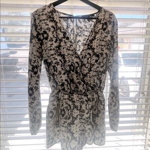 Grey and white romper